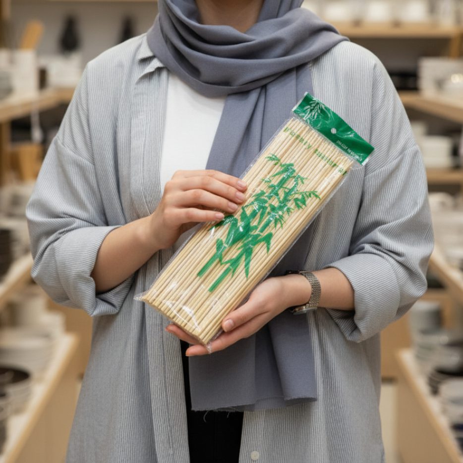 سیخ چوبی کباب بسته ۸۰ عددی