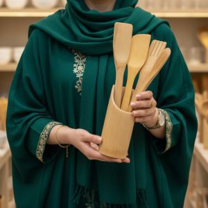 ست کفگیر و ملاقه بامبو
